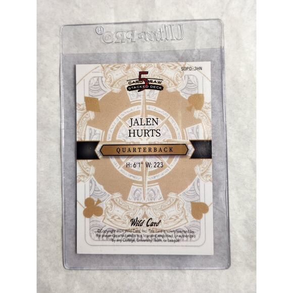 2024 Jalen Hurts Wild Card 5 Card Draw Stacked Deck Red Parallel 2/2 NM - Picture 2 of 2